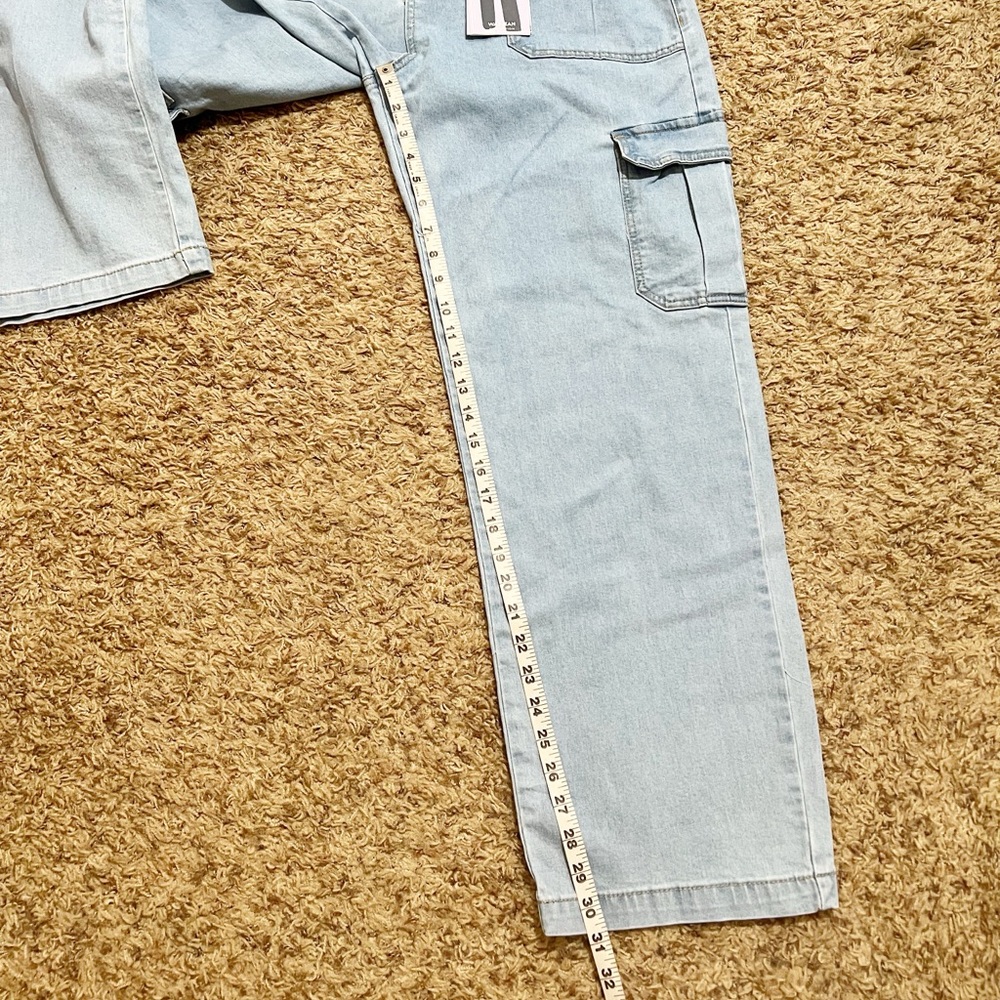 NWT! [Wax Jean] Light Wash Wide Leg Cargo Jeans Y2K Back to School Size 31 - Picture 10 of 10